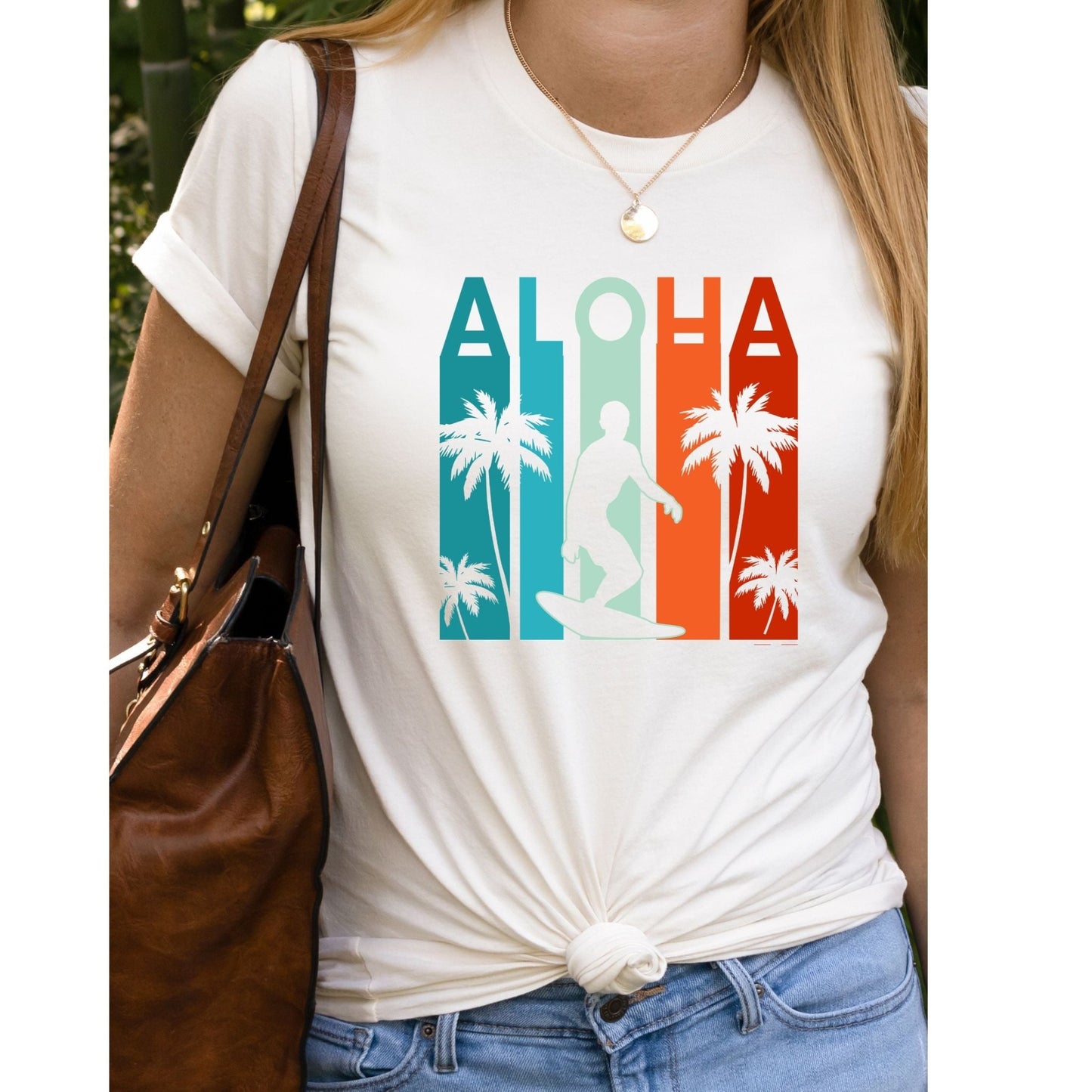 Aloha Silhouette Surfing Sublimation Transfer - Crown Transfers