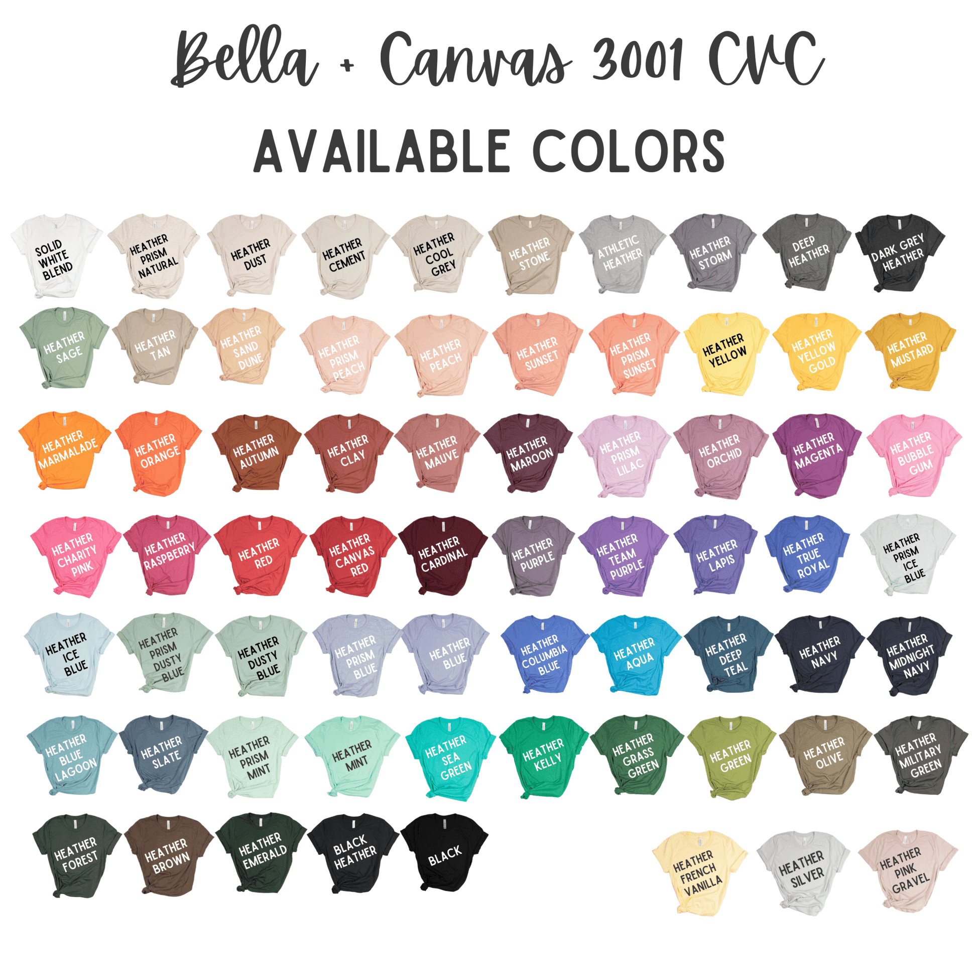 Blank BC 3001CVC Bella Canvas Unisex CVC Shirt - Crown Transfers