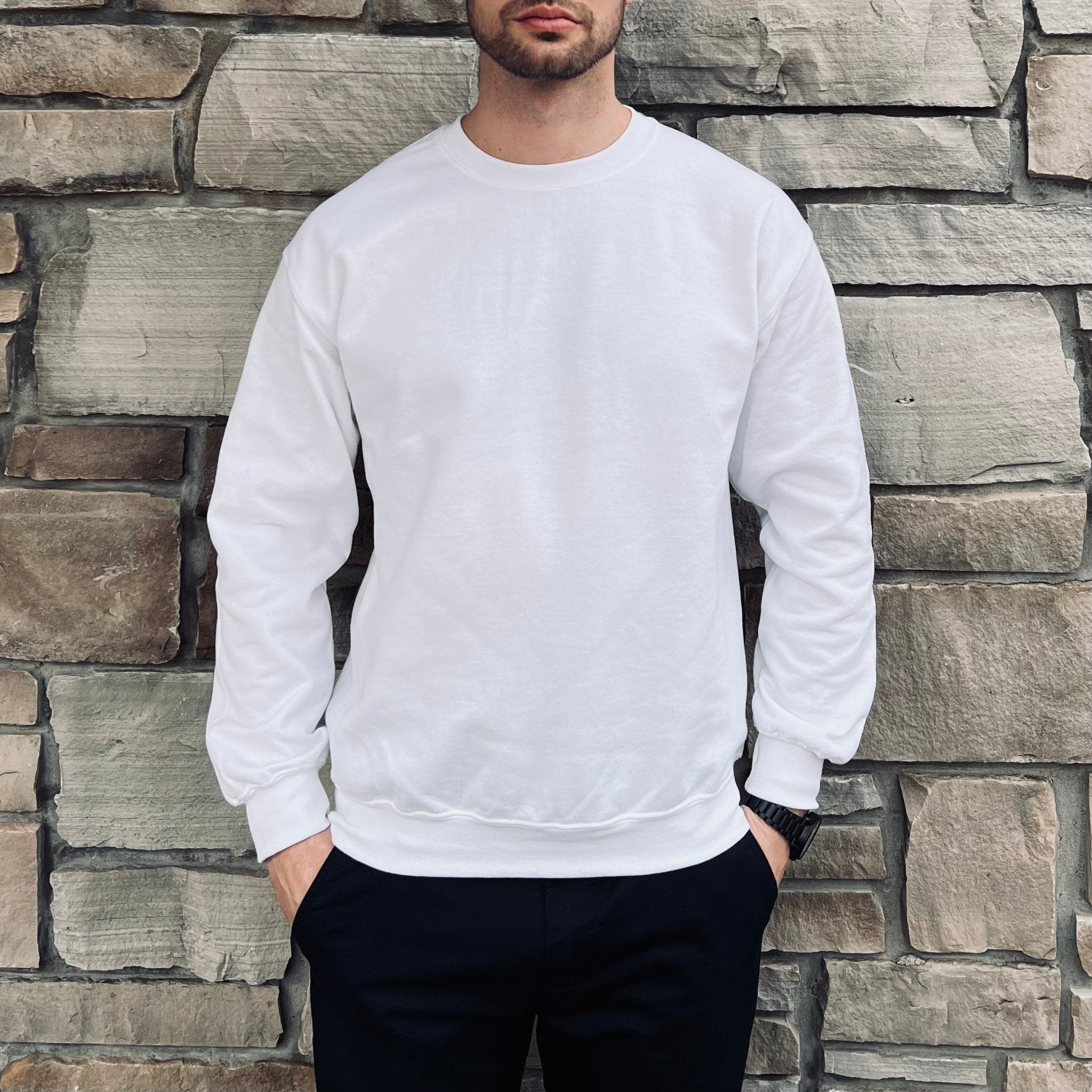 Blank white discount crew neck sweatshirt