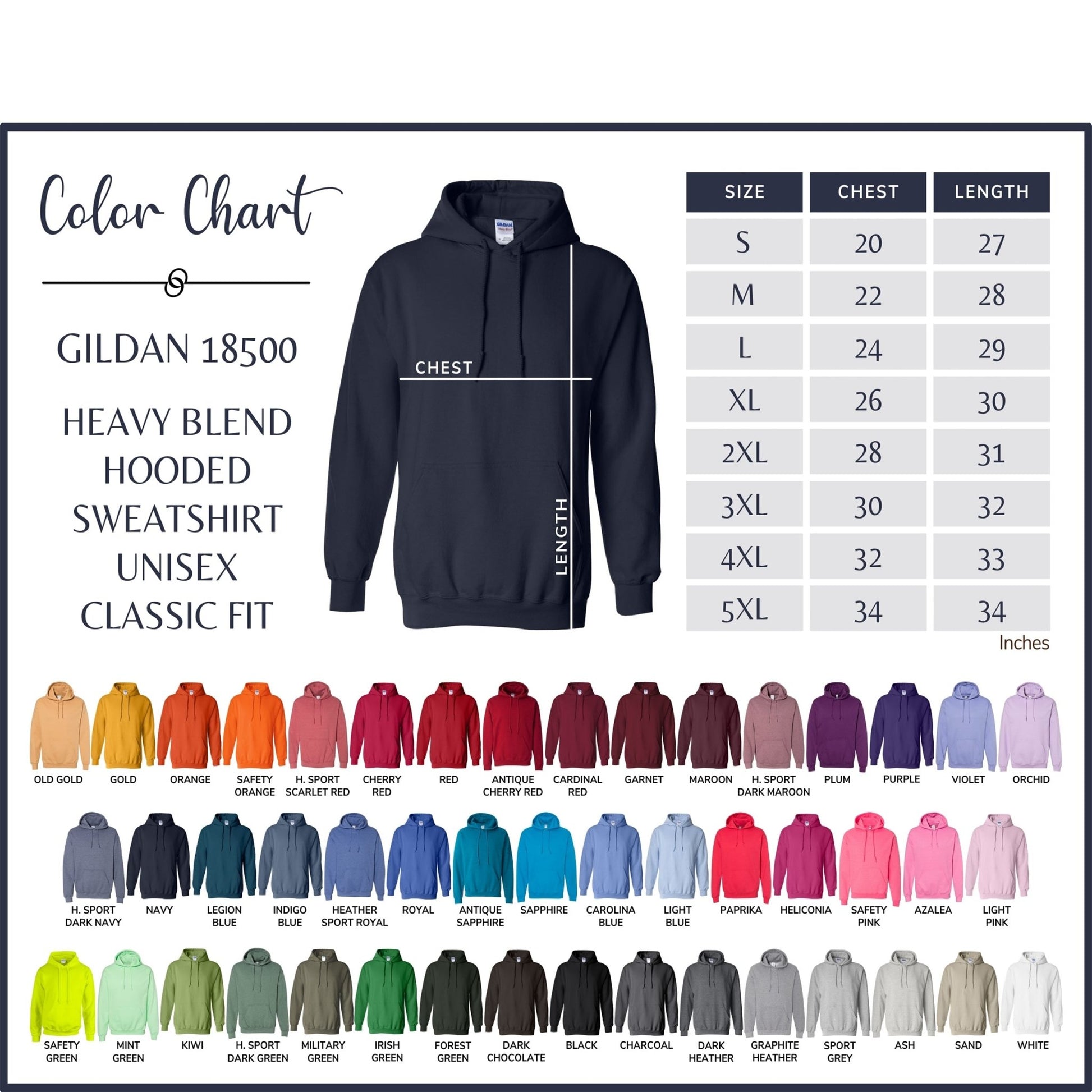 Blank Gildan 18500 Heavy Blend Hooded Sweatshirt G185 - Crown Transfers