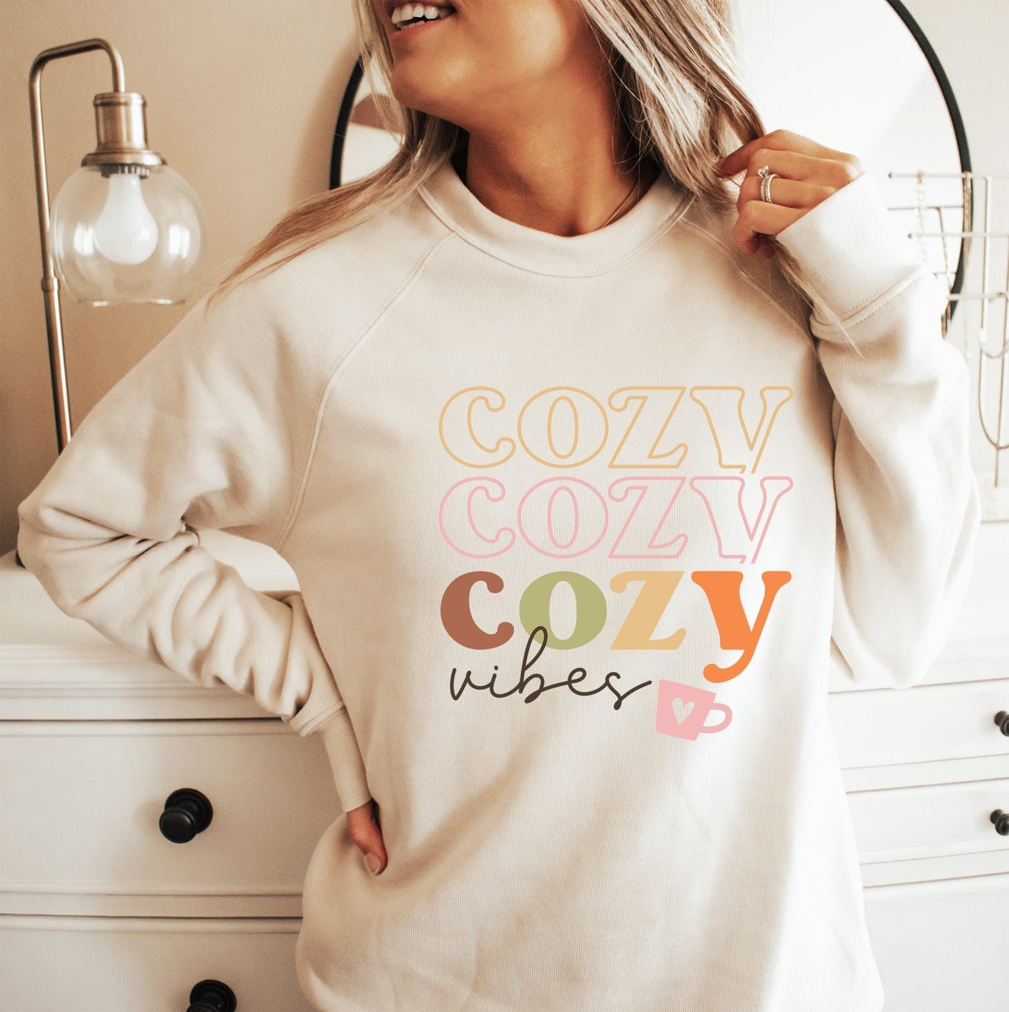 Cozy Cozy Cozy Vibes DTF Full Color Transfer - Crown Transfers