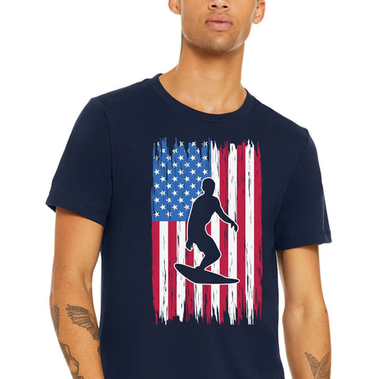 Flag Surfer Silhouette Surfing DTF Transfer - Crown Transfers
