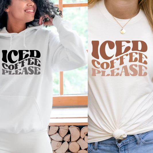Iced Coffee Please DTF Transfer - 2 color options - Crown Transfers