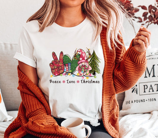 Peace Love Christmas DTF Full Color Transfer - Crown Transfers