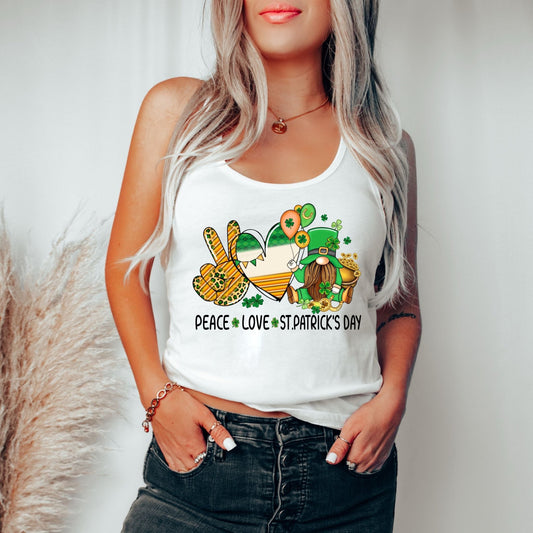 Peace Love St. Patrick's Day Sublimation Transfer - Crown Transfers